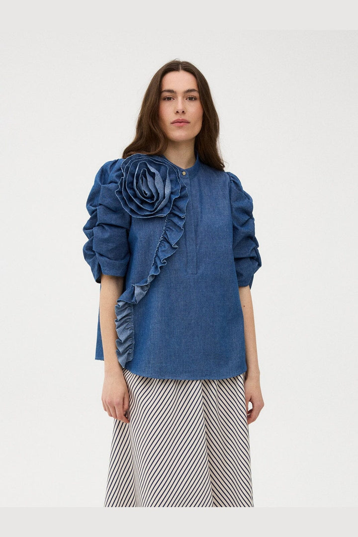Gossia - Zabinago Ci Blouse G3360 - Denim Chambrey