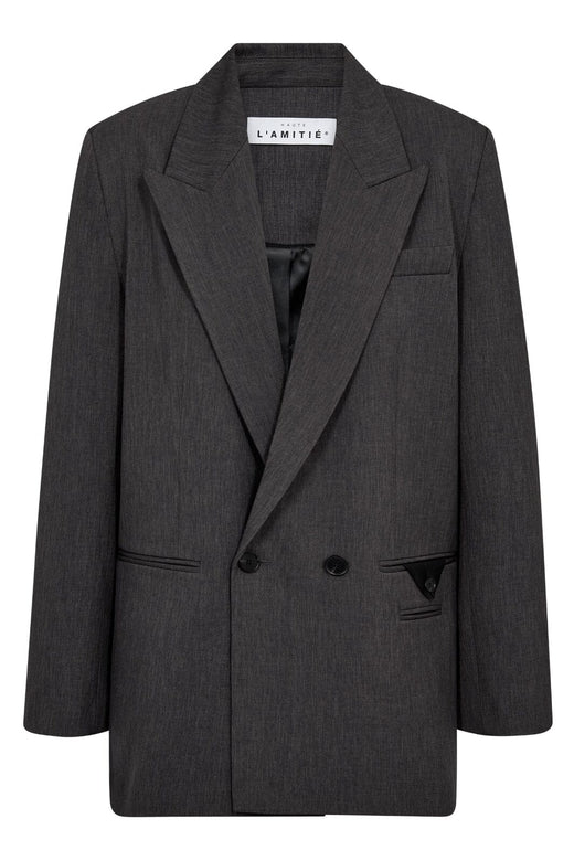 Haute L'Amitié - Amy Oversize Triangle Blazer HL10762 - Grey Melangé Blazere 