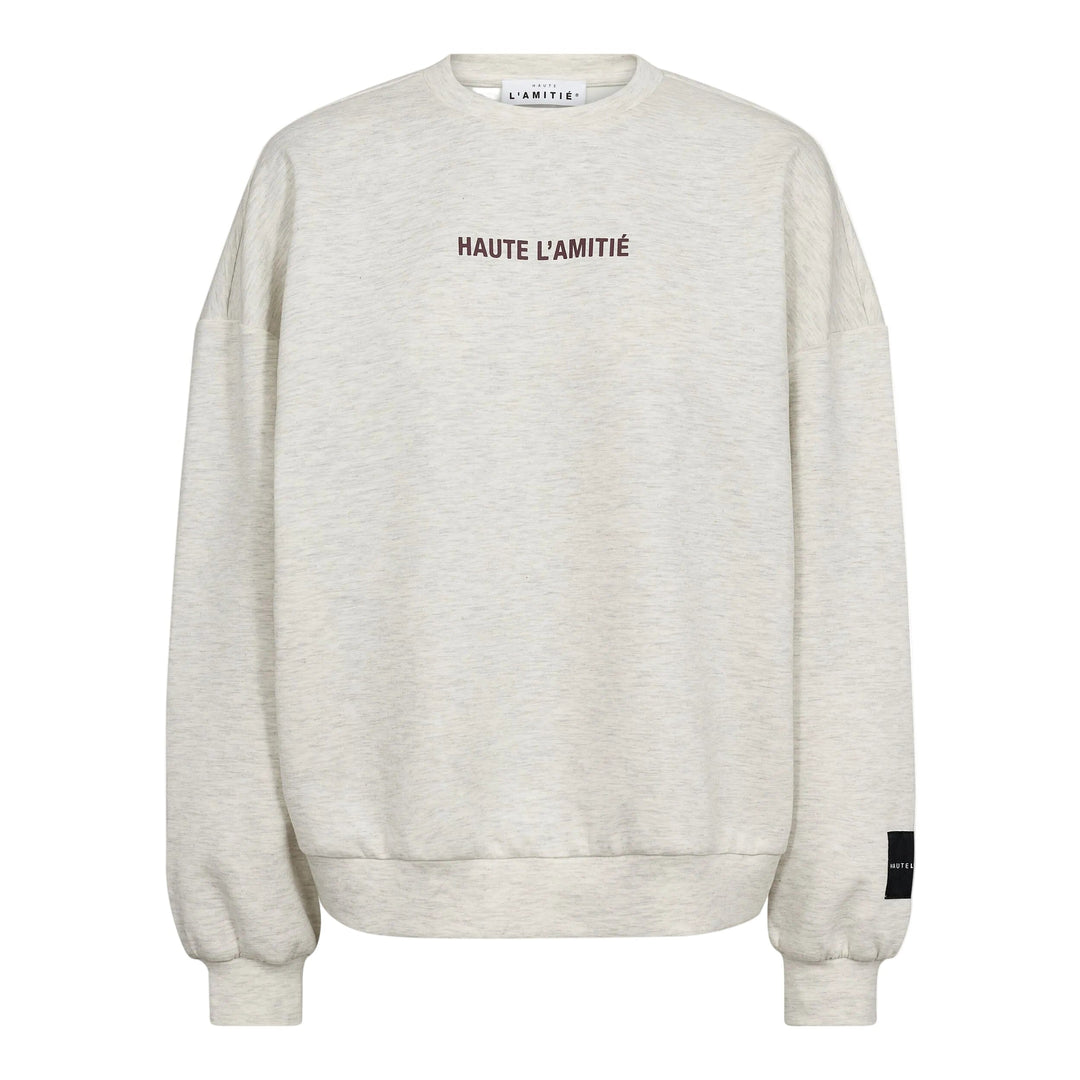 Haute L'Amitié - Back Print Studio Sweat HL10686 - Pearl Melange Sweatshirts 