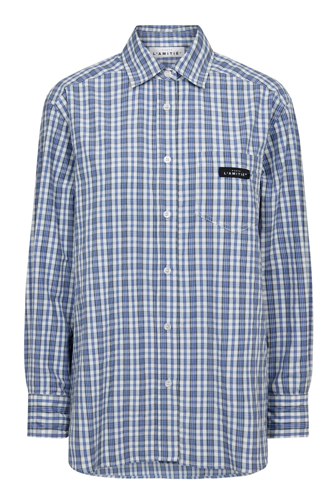 Haute L'Amitié - Button Down Mini Check Shirt HL10719 - Off-White/ Pale Blue Skjorter 
