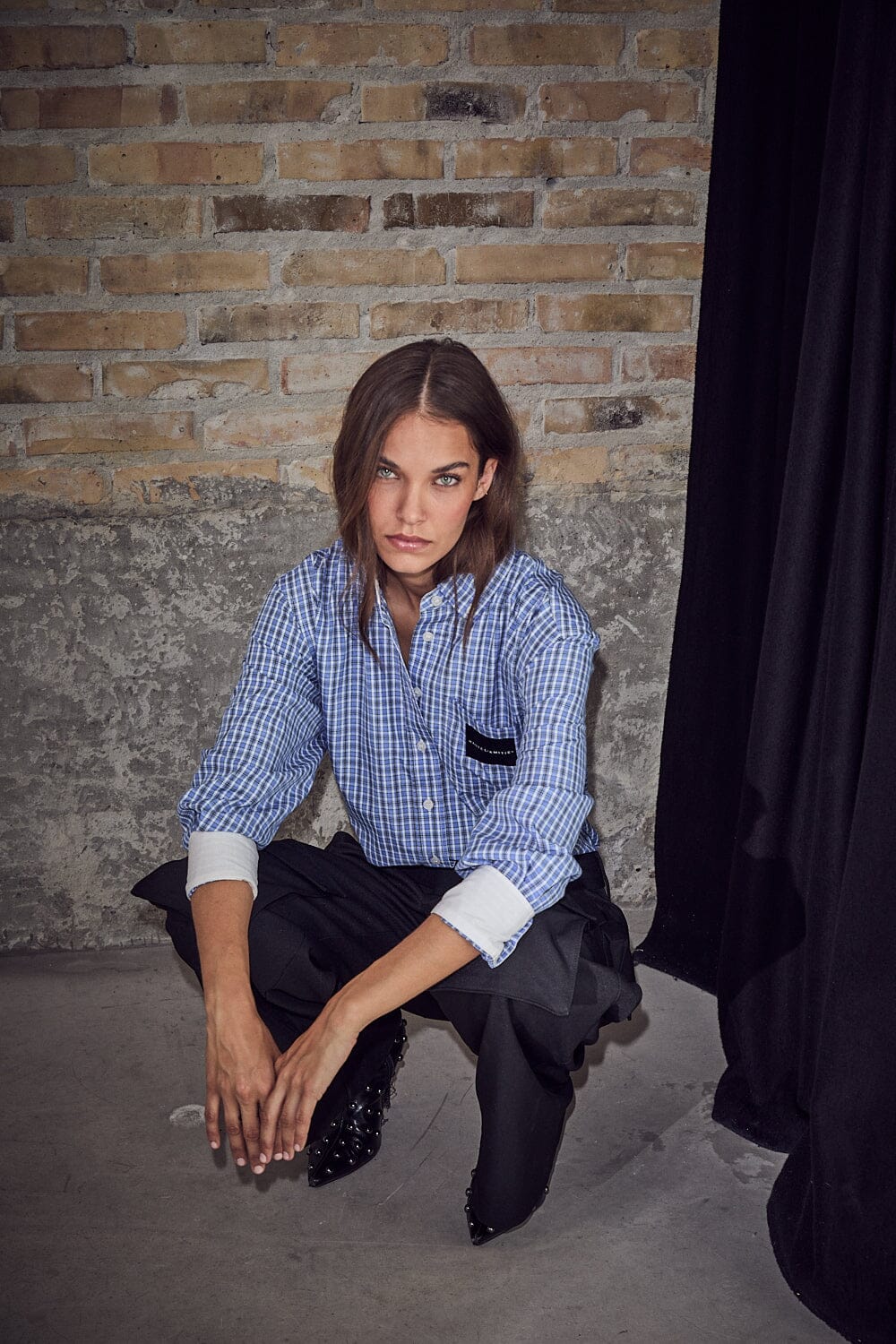 Haute L'Amitié - Contrast Color Check Shirt HL10814 - Blue Skjorter 