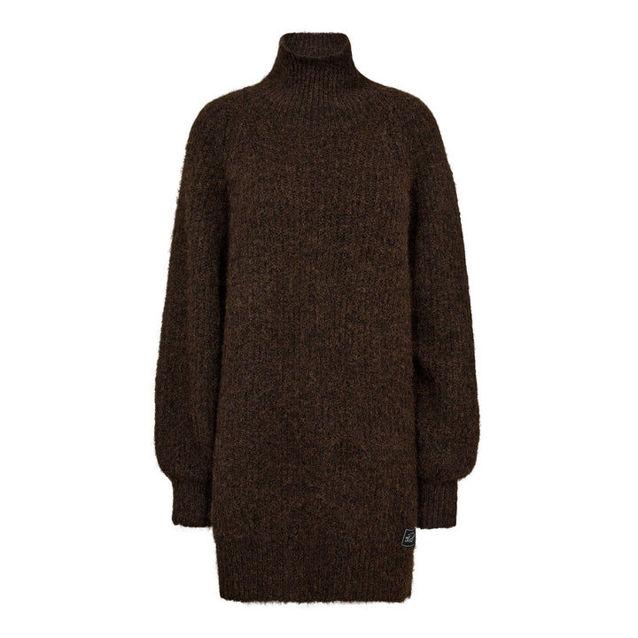 Haute L'Amitié - Darcia Rib Collar Knit HL10662 - Mocca Strikbluser 