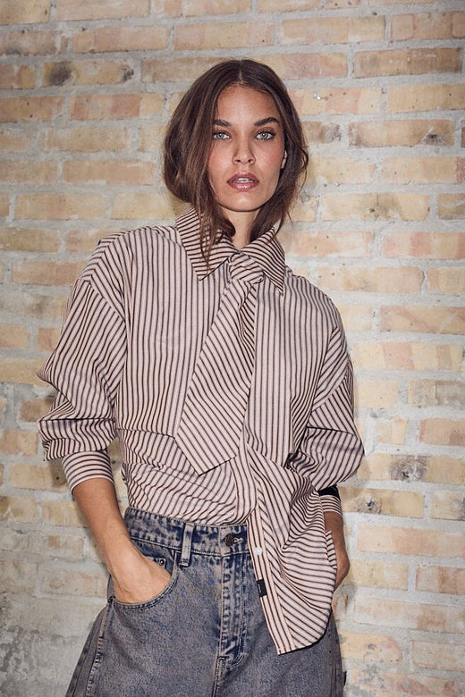 Haute L'Amitié - Gemma Tie Stripe Shirt HL10817 - Dessert Skjorter 