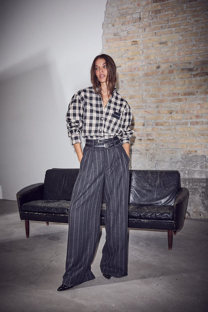Haute L'Amitié - Haute Check Shirt HL10645 - Mocca Check Skjorter 