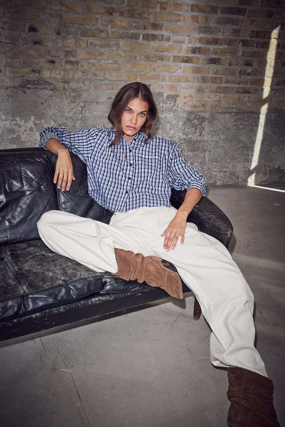 Haute L'Amitié - Isolde Check Shirt HL10828 - Blue Check Skjorter 