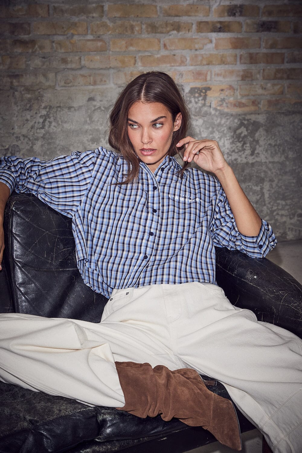 Haute L'Amitié - Isolde Check Shirt HL10828 - Blue Check Skjorter 