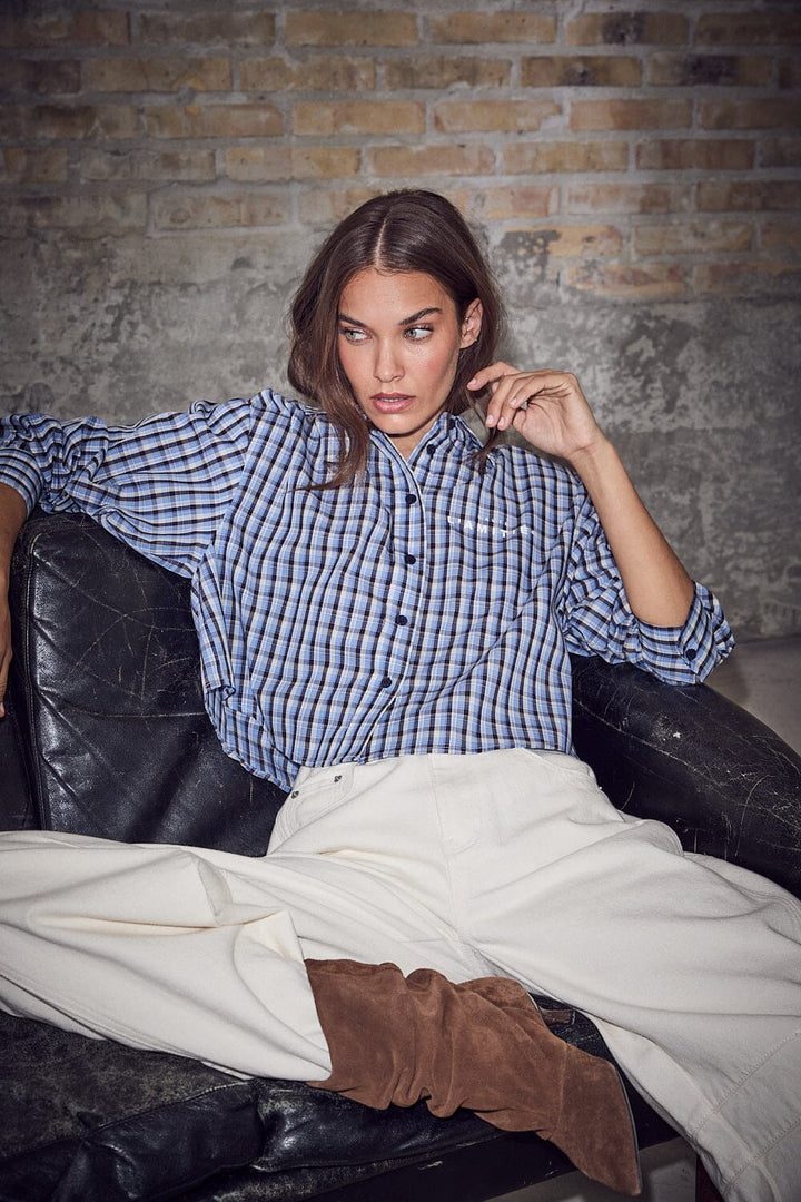 Haute L'Amitié - Isolde Check Shirt HL10828 - Blue Check Skjorter 