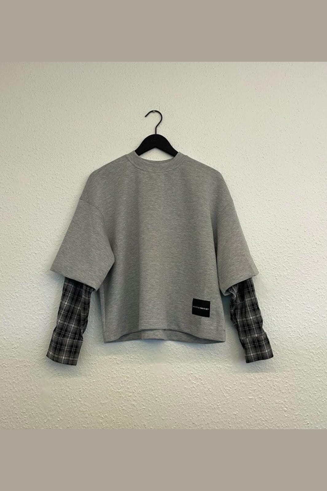 Haute L'Amitié - Maxi Sweat Ls Shirt Mix HL11270 - Grey Melangé