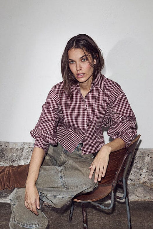 Haute L'Amitié - Musa Check Smock Shirt HL10753 - Wine Skjorter 