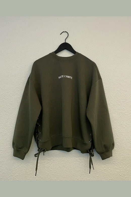 Haute L'Amitié - New Studio Tie Sweat HL10714 - Army