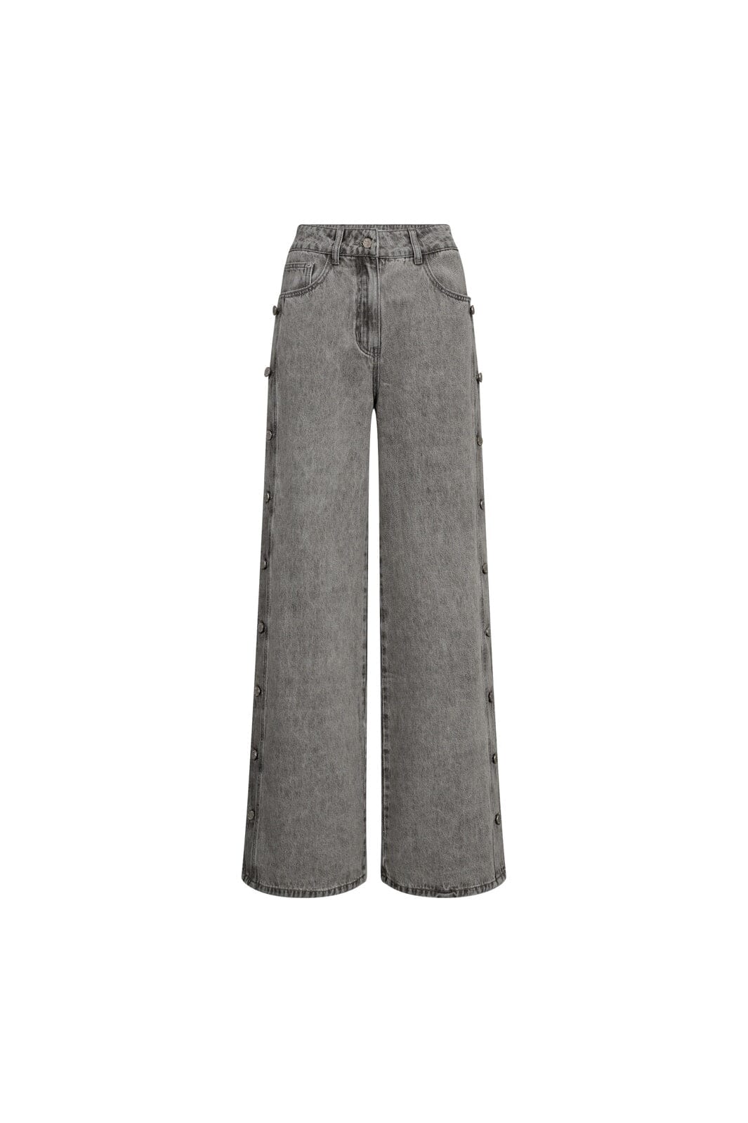 Haute L'Amitié - Side Panel Button Tall Jeans HL10329 - Light Grey