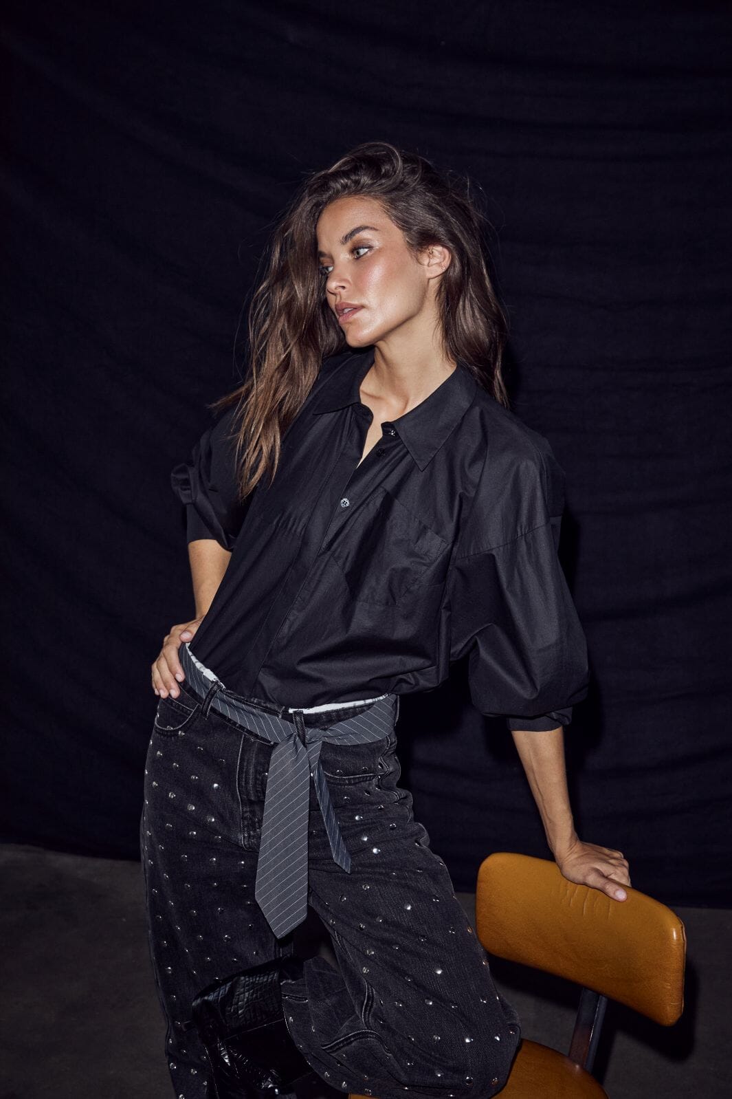 Haute L'Amitié - Sophie Din Coated Shirt Hl10902 - Black Skjorter 