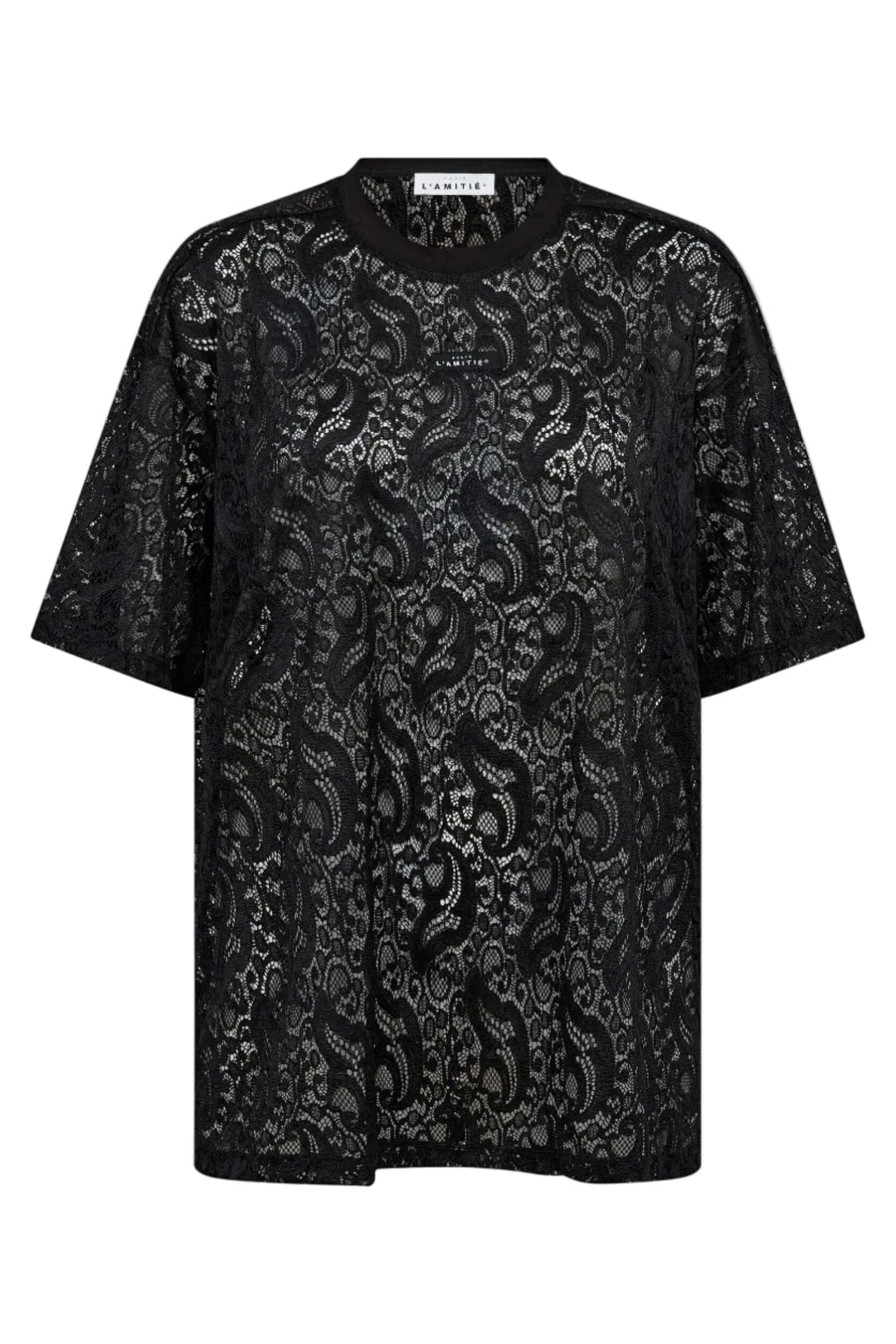 Haute L'Amitié - Summer Lace Loose Tee HL10725 - Black T-shirts 