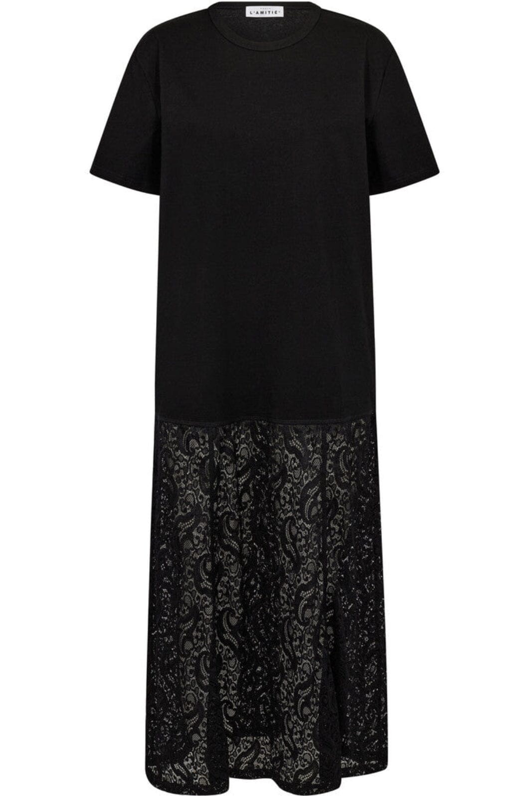Haute L'Amitié - Summer Lace Ss Tee Dress HL10644 - Black Kjoler 
