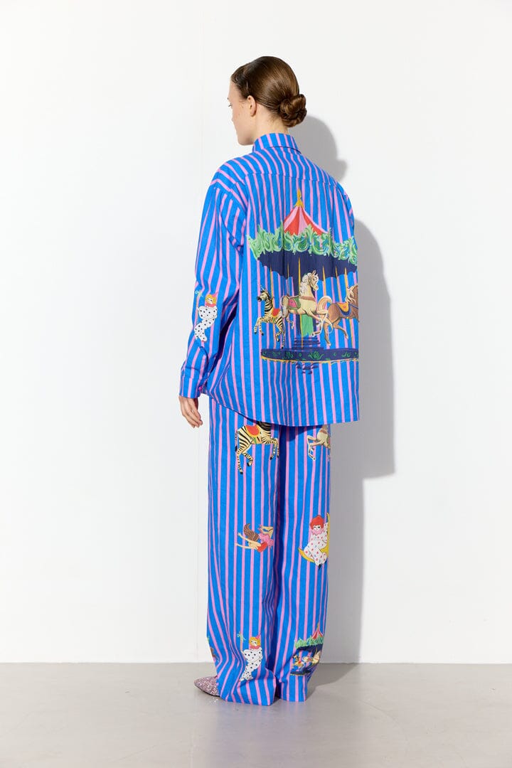 Hunkøn - Cosmia Shirt 26530 - Blue Showstopper Art Print Skjorter 