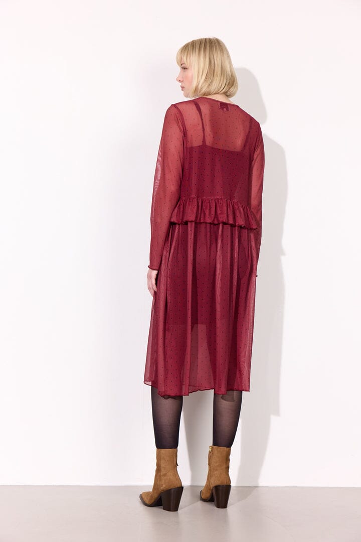 Hunkøn - Tova Mesh Dress 25936 - Zinfandel Kjoler 