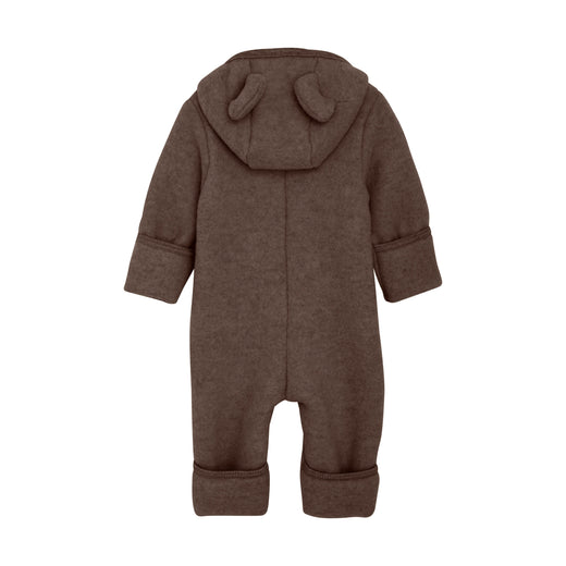 Huttelihut - Pram Suit Ears Wool Fleece (S) - Brown Melange Heldragter 