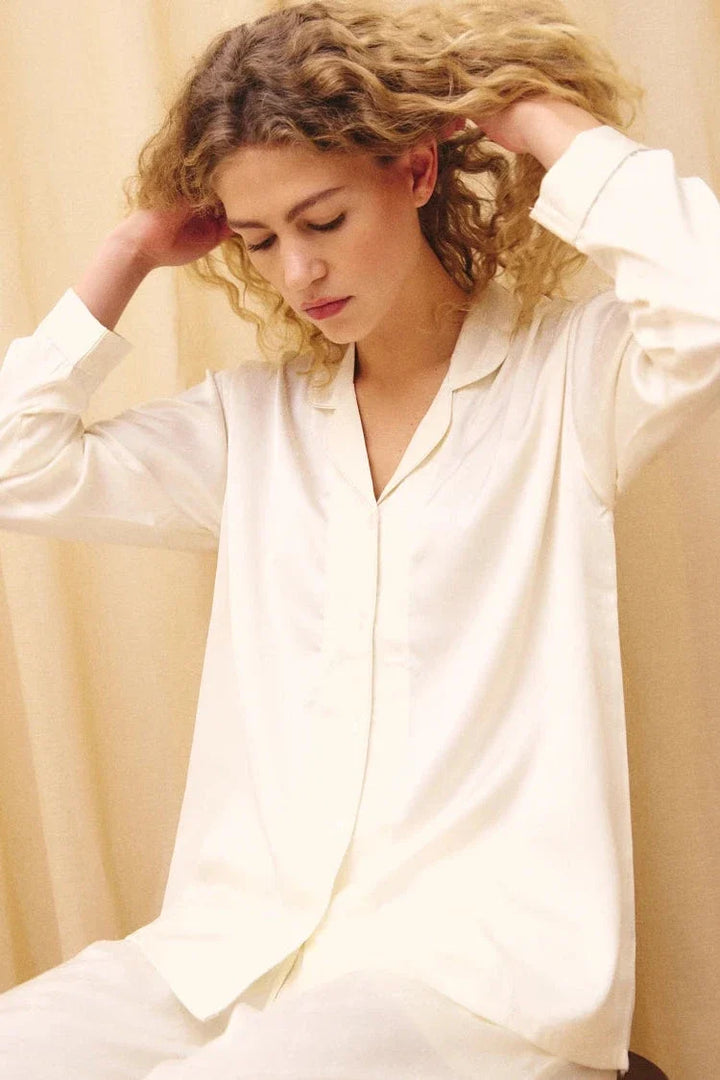 Hype The Detail - Satin Pyjamas 800-43 - 80 - Ivory Nattøj 