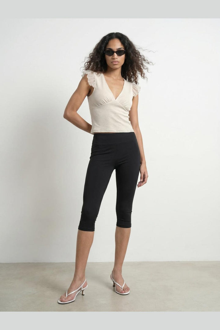 Hypedrop - Hdbente Cropped Deep-V Top 32001141 - 5242682 - Gardenia