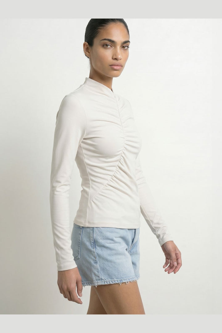 Hypedrop - Hdfrida Ls Gathered Top 32000756 - 5175615 - Cloud Dancer