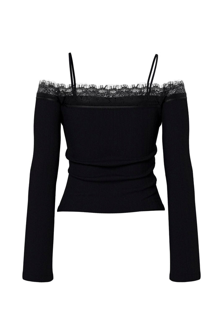Hypedrop - Hdhavana Ls Fitted Off-Shoulder Lace Top 32000838 - 5184636 - Black