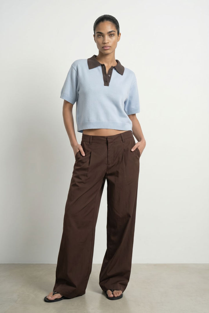 Hypedrop - Hdsarah Ss Boxy Polo Knit 32001014 - 5220689 - Ice Water