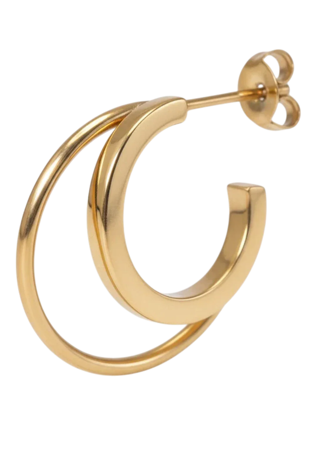 Jane Koenig - Double Olympia Hoop DOH-SS26-SS-GEFT - Golden Øreringe 
