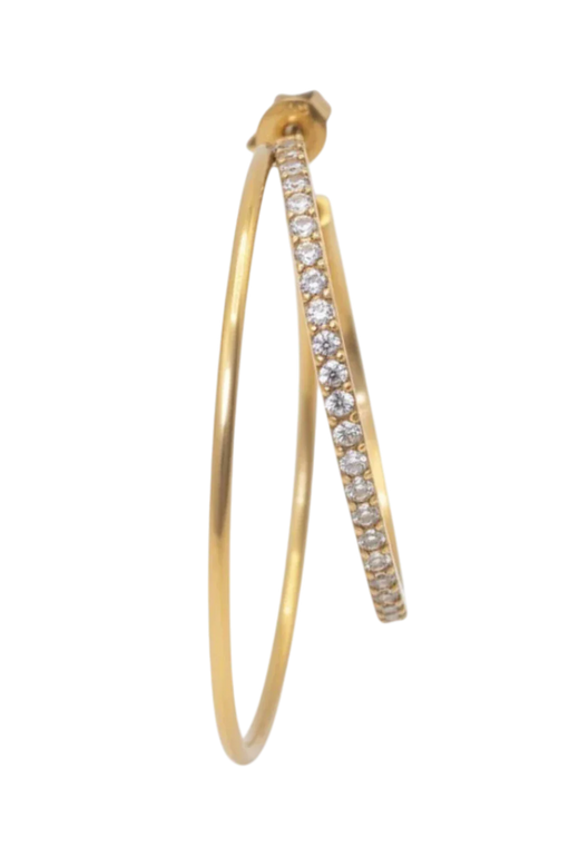 Jane Koenig - Double Olympia Hoop With Stones DOHS-SS26-SS-GEFT - Golden Øreringe 