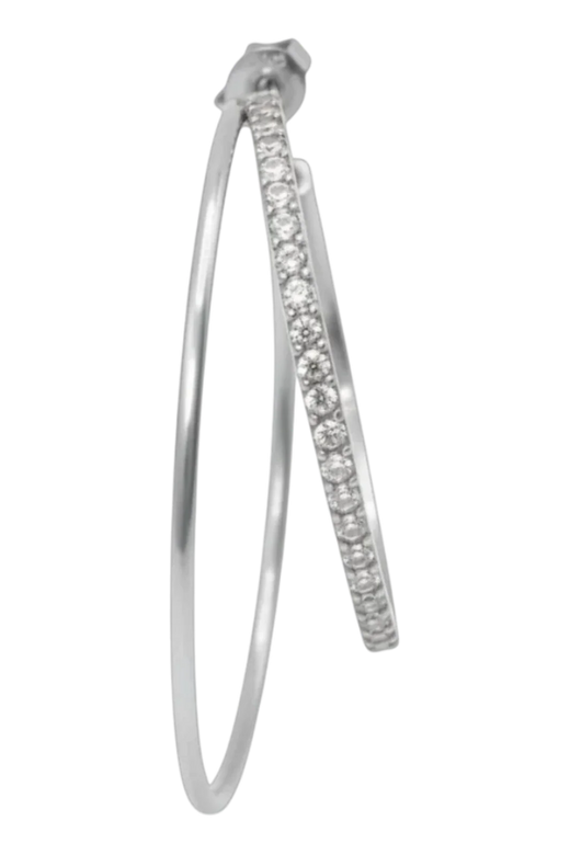 Jane Koenig - Double Olympia Hoop With Stones DOHS-SS26-SS-SEFT - Silver Øreringe 