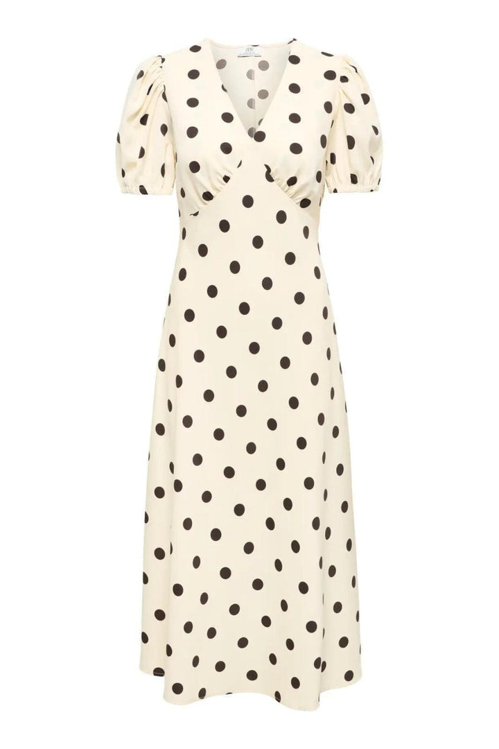 JDY - Jdyaya S/S Midi Dress Dia - 5056548 Whitecap Gray Chocolate Torte Dot Kjoler 