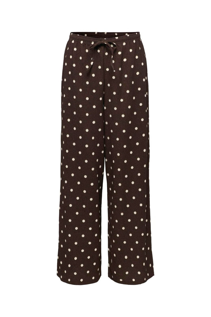 JDY - Jdydebbie New Loose Pant Dia - 5058908 Coffee Bean Sandshell Dot