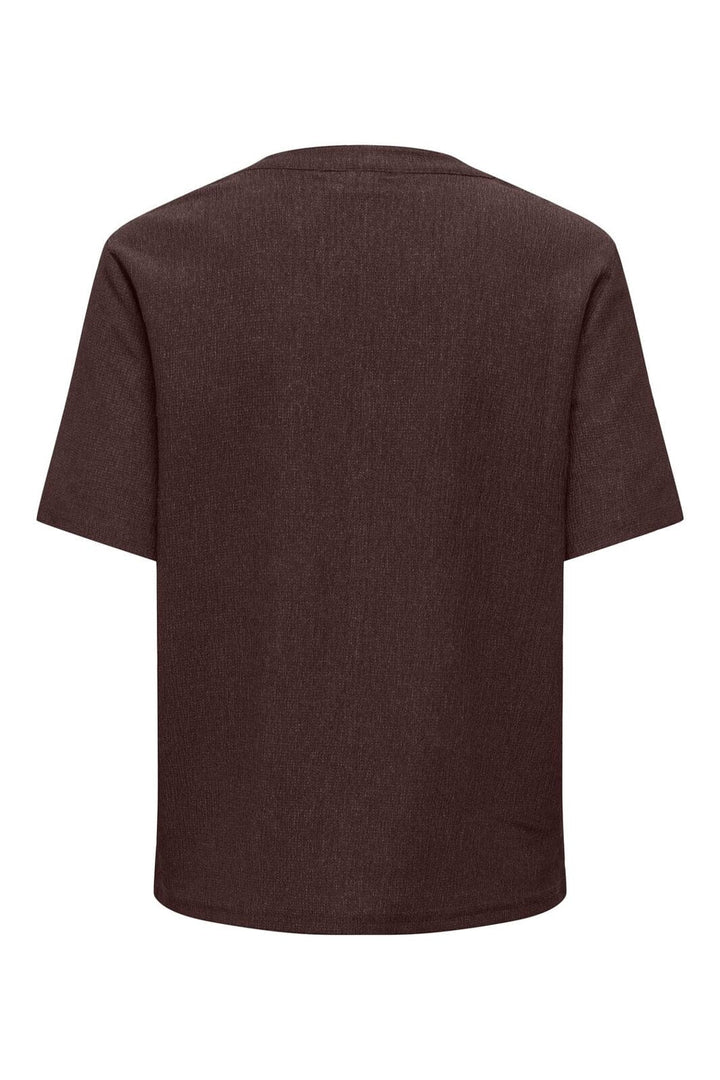 JDY - Jdydebbie Ss V Neck Top Dia - 5104544 Coffee Bean