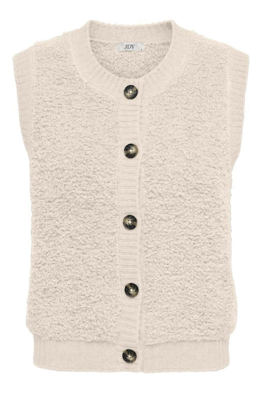 JDY - Jdyeira Life S/L On Button Vest Knt - 4931979 Birch Frakker 
