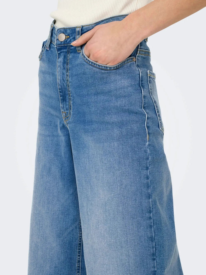 JDY - Jdyfelina-Fina Wide Med Blue - 4735461 Medium Blue Denim Jeans 