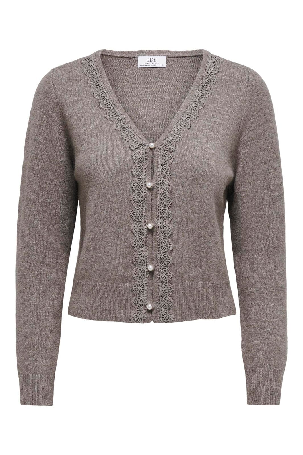 JDY - Jdyfrancie L/S V-Neck Cardigan Knt - 5173924 Falcon W. Pearl Button