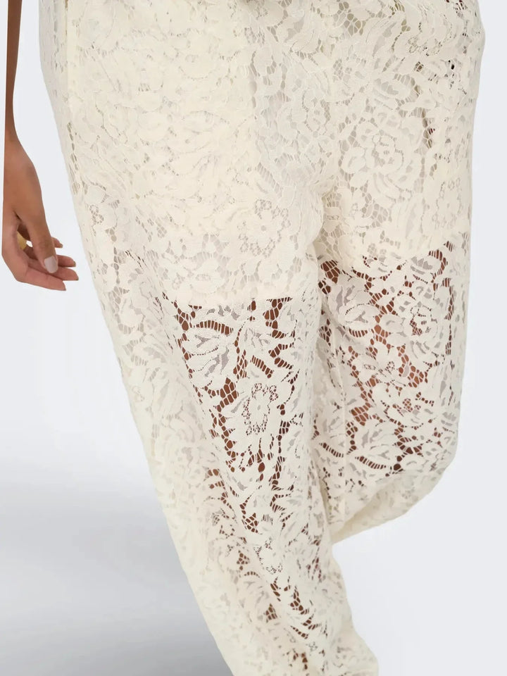 JDY - Jdyjulia Lace Balloon Pant - 5127283 Egret Bukser 