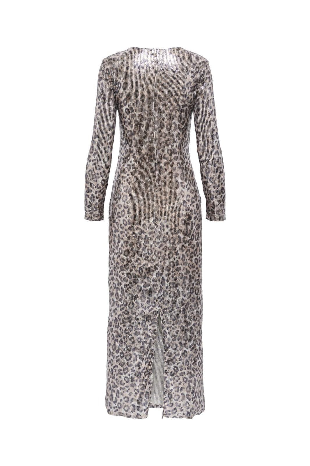JDY - Jdyleona Sequin L/S Long Dress - 4840296 Brown Rice Leo