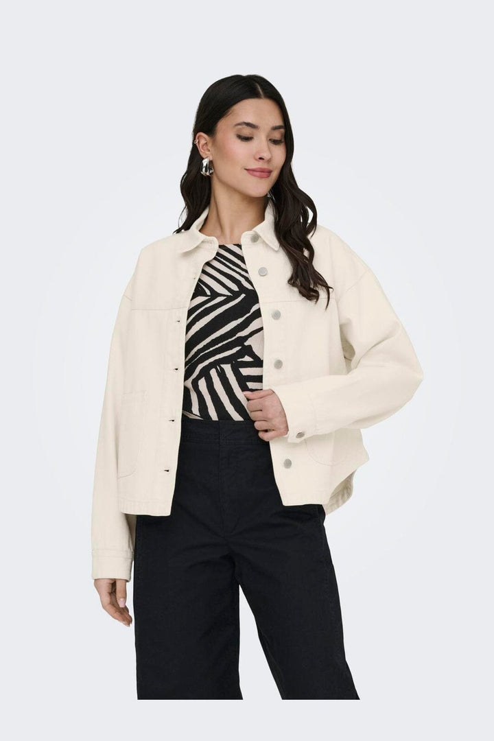 JDY - Jdynoma L/S Shacket - 4925072 Ecru