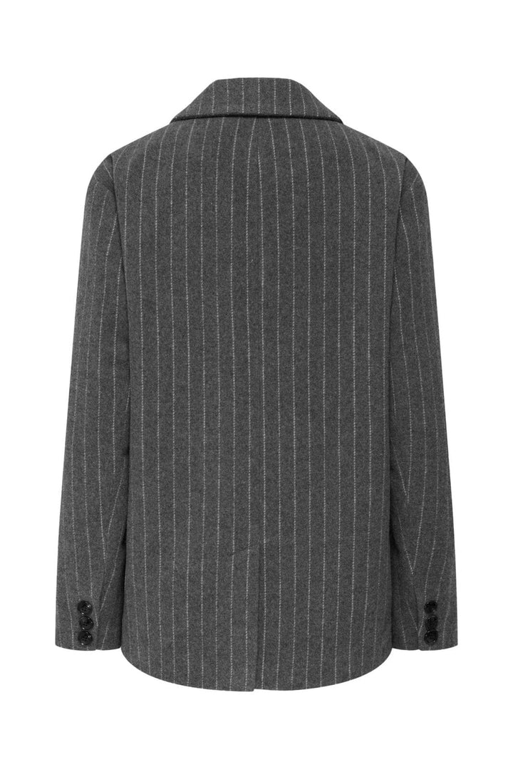 JDY - Jdynora Pinstripe Blazer Jacket Sgo - 4831548 Medium Grey Melange Tofu Pinstripe