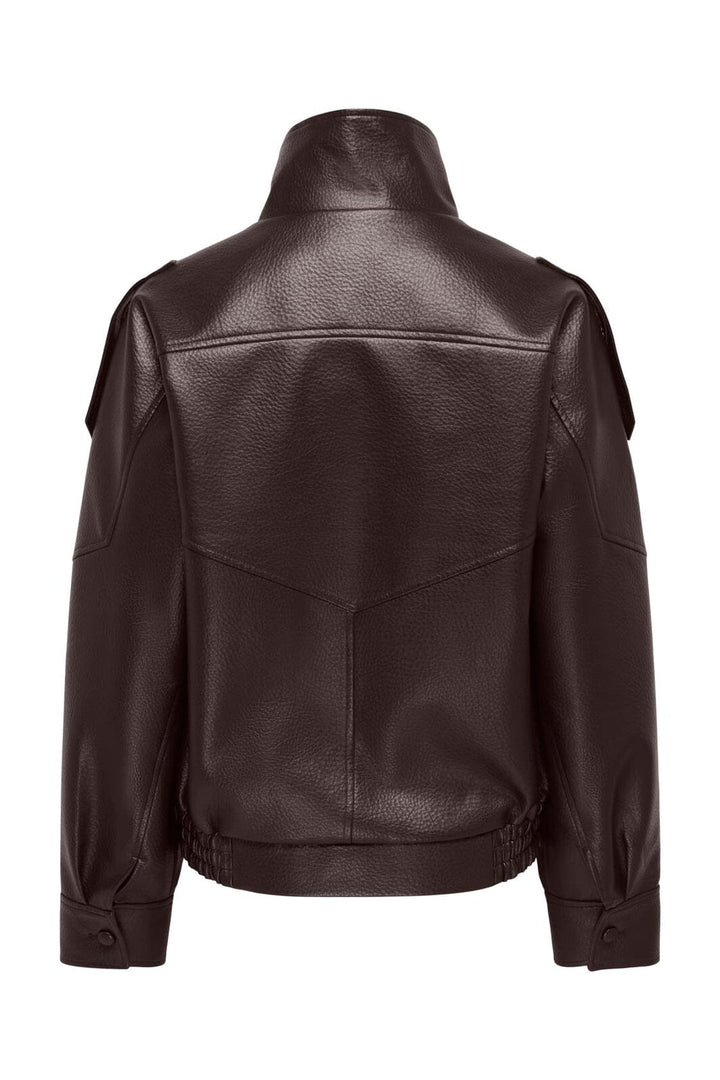 JDY - Jdyraye Pu Oversized Bomber Jacket - 5131697 Chocolate Torte