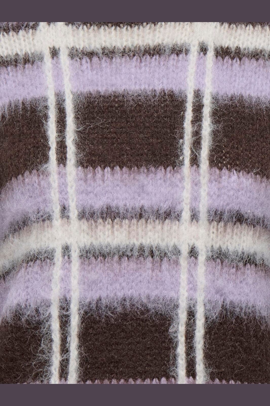 JDY - Jdysheridan L/S On Check Pullover Knt - 5111309 Chocolate Brown Lavender Frost & Whitecap Gray