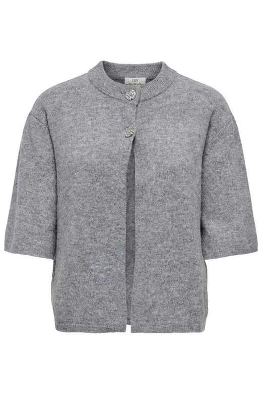 JDY - Jdysuper 2/4 Cardigan Knt - 5086560 Medium Grey Melange Silver Button Cardigans 