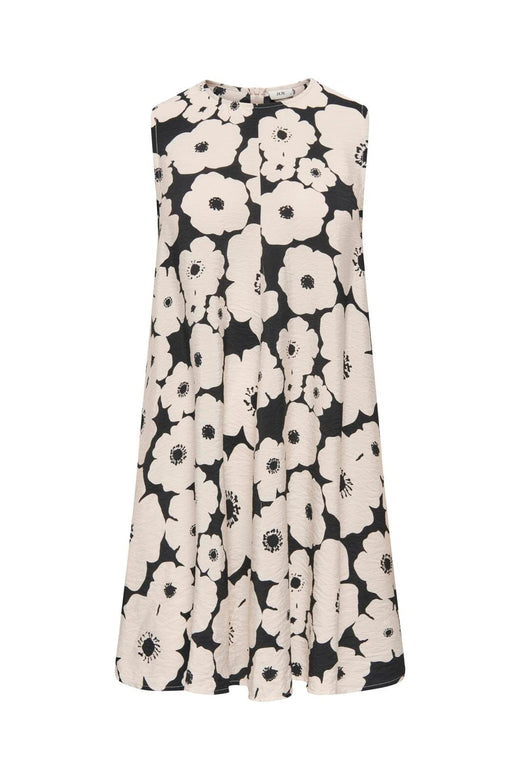 JDY - Jdytroya Barbara Life S/L Dress - 5054438 Black 24-03-26 W. Tapioca Big Flower