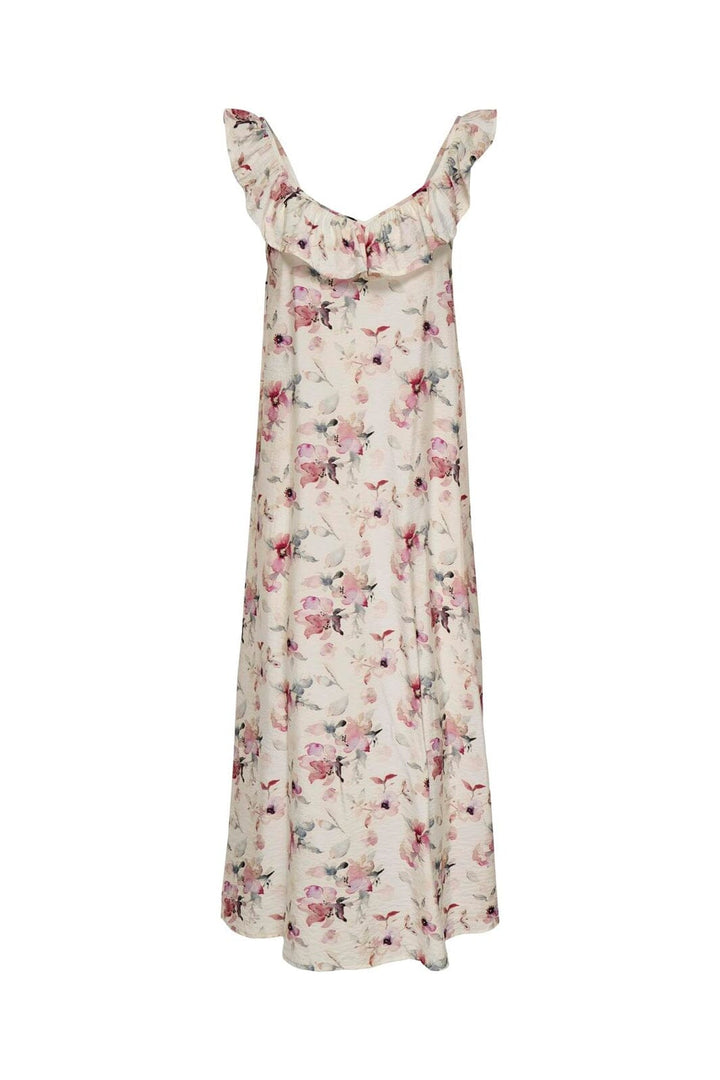 JDY - Jdytroya Life S/L Midi Dress Dia - 5015565 Cloud Dancer 11-03-26 Multi Flower