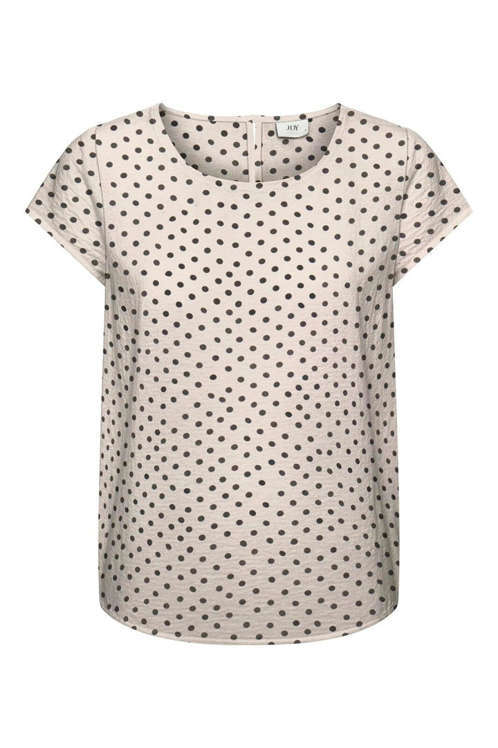 JDY - Jdytroya Life S/S Top Dia - 5085468 Pumice Stone 21-03-26 W. Black Dot