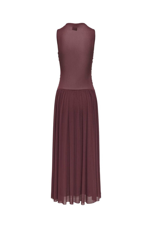JDY - Jdyuso S/L Rouching Long Dress - 5110785 Rum Raisin