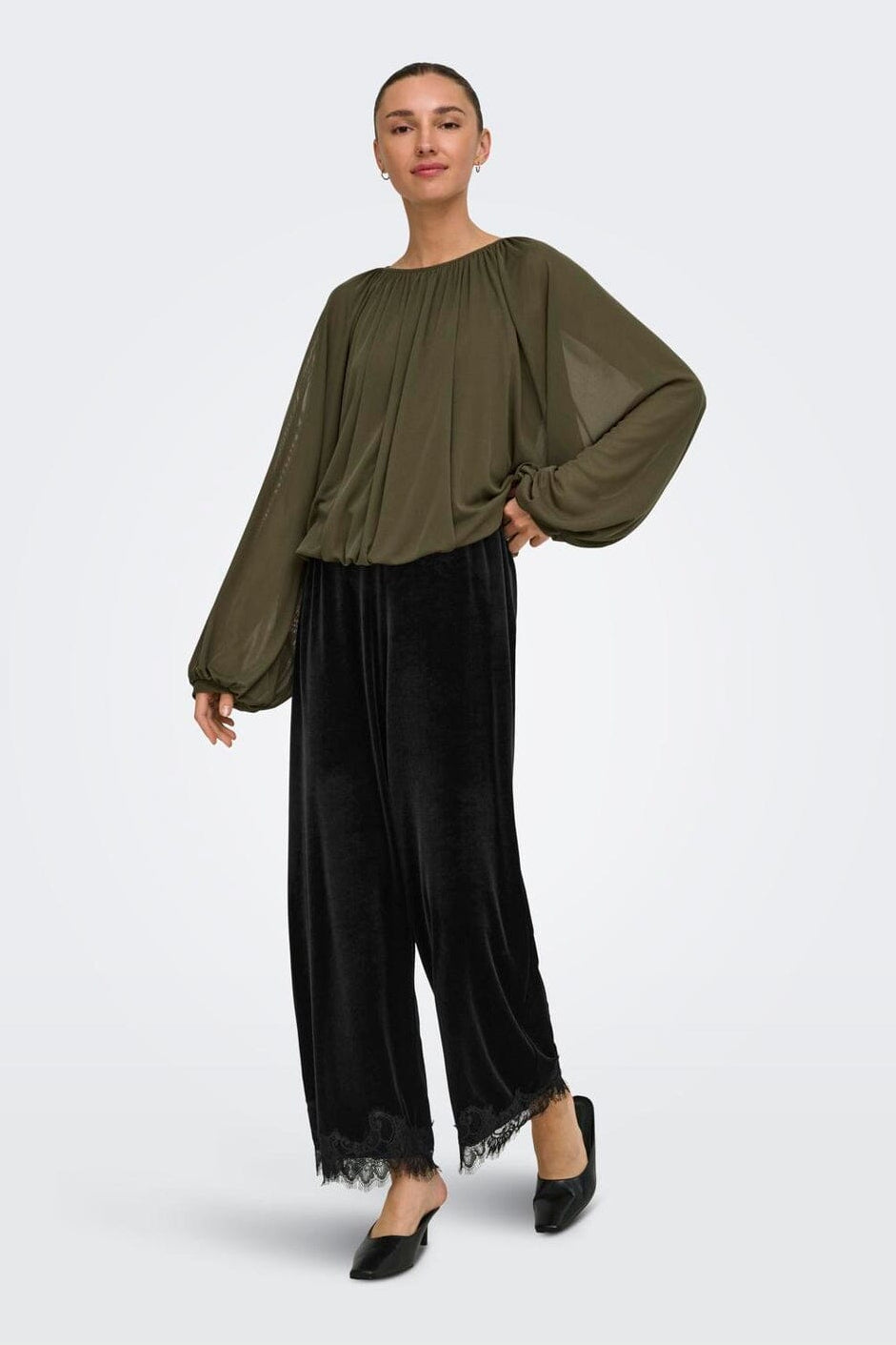 JDY - Jdyvalerie Velvet Lace Pant - 5121633 Black