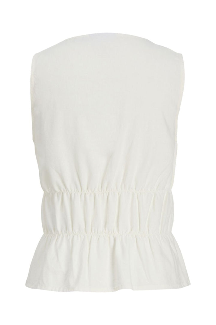 Jjxx - Jxalmira Linen Blend Tie Sl Top Ln - 4906589 Blanc De Blanc