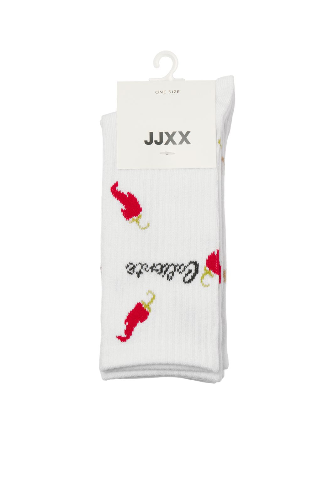 Jjxx - Jxbasic Tennis Print Sock 3-Pack Acc - 5018759 White W. Gelato / Caliente & Espresso