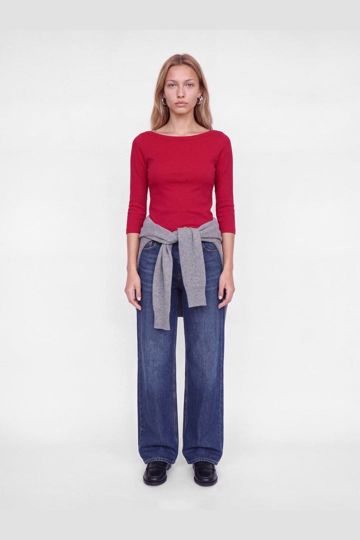 Jjxx - Jxfifi Str 3/4 Boatneck Top - 5144848 Tango Red